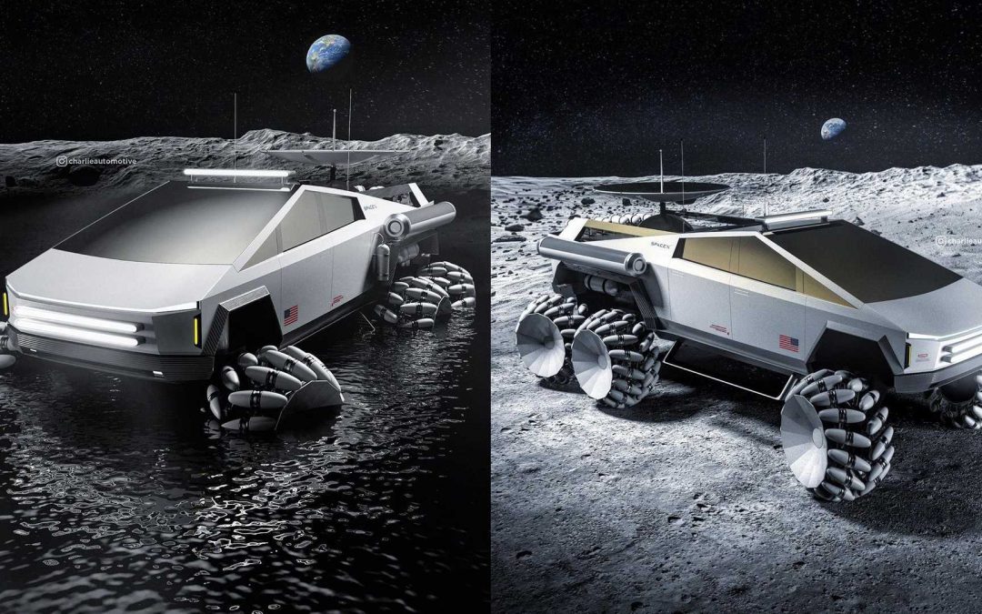 Tesla Cybertruck Moon Rover Six-Wheeler Is Out Of This World